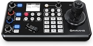 AVKANS Super PTZ Camera Joystick Controller, NDI Camera Controller Keyboard with 4D Joystick for Live Streaming, Onvif Visca Over IP RS422 RS485 RS232 Pelco-D/P Support…