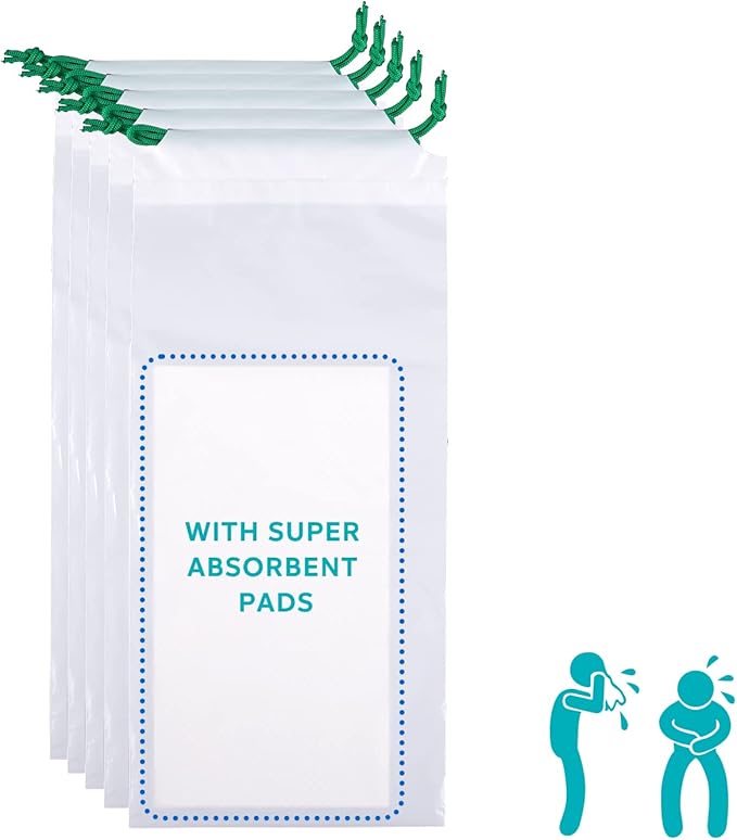 Male Urinal Bag with Super Absorbent Pad, 30 Count Pee