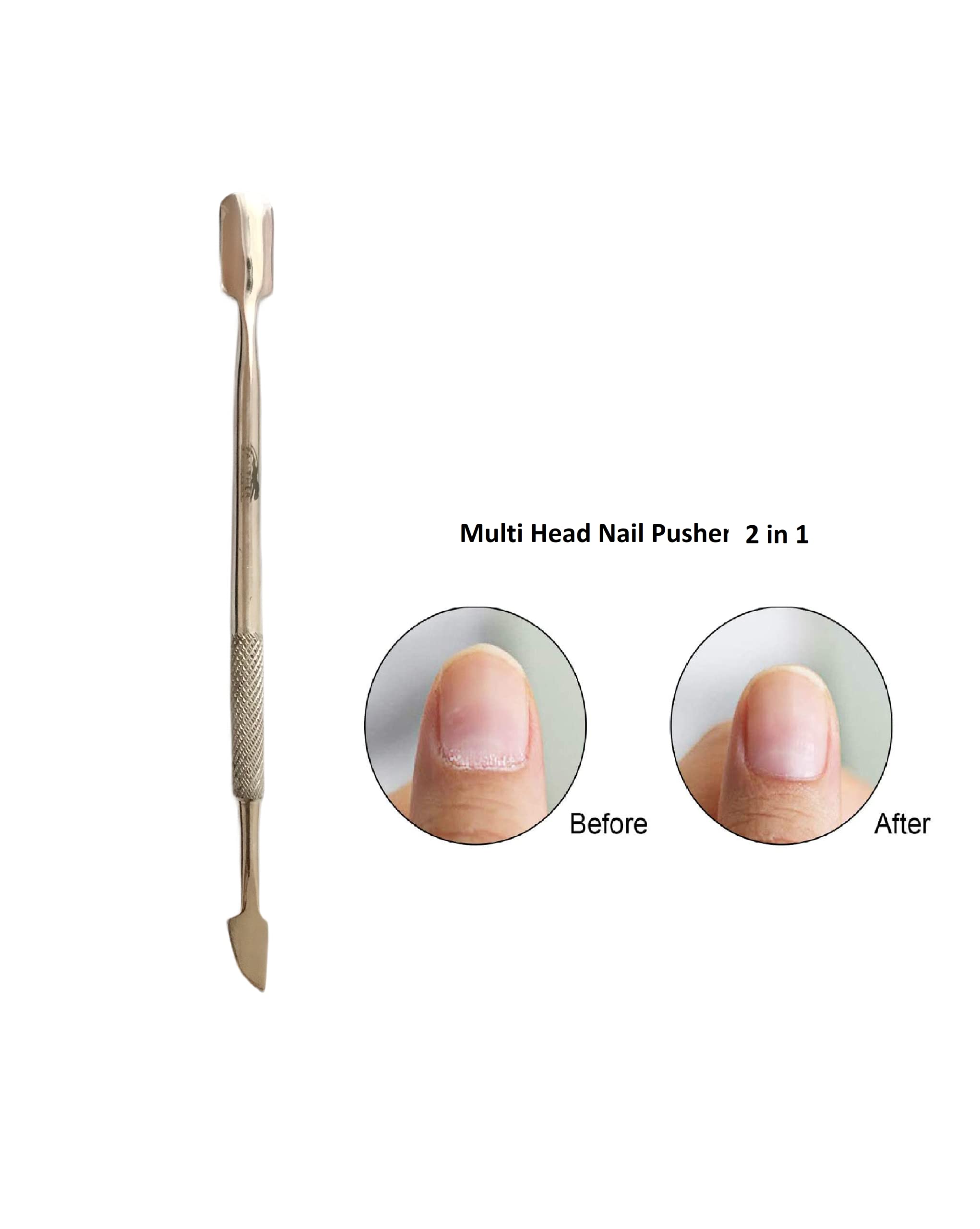 AAProTools Cuticle Pusher Remover with Nipper Stainless Steel Manicuring Nail Art Tool Set #4