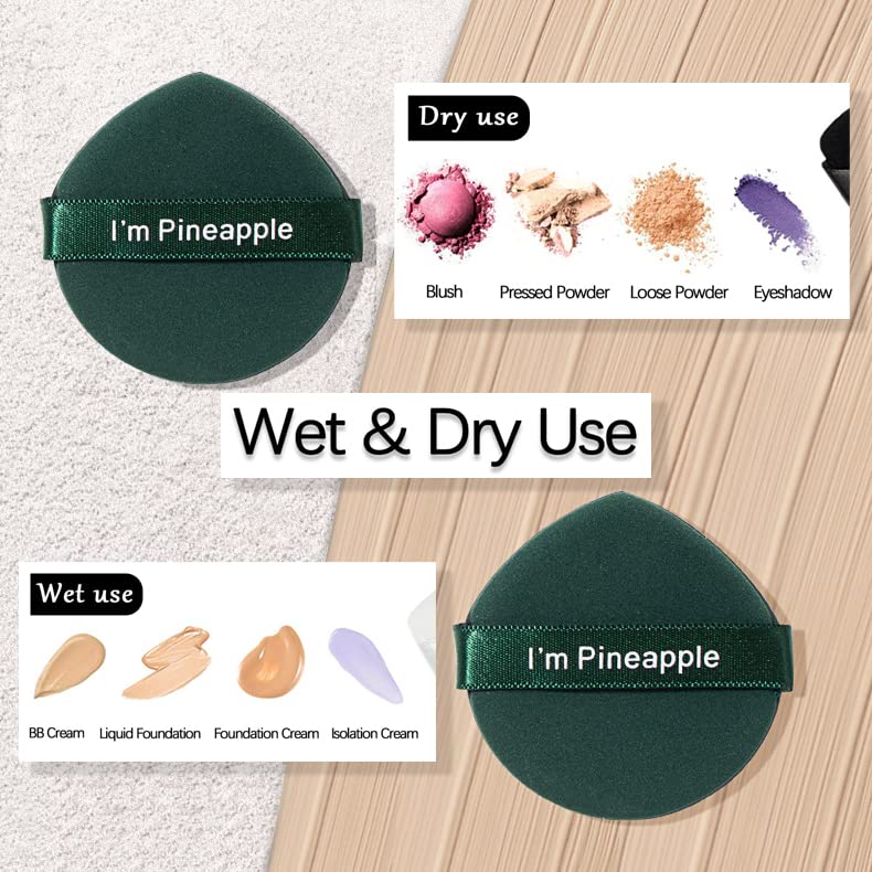 Miniatura 4 de 12 piezas de soplo de polvo, de algodón puro, suave, redondo, terciopelo, para cuerpo suelto, polvo mineral, base cosmética, licuadora, belleza,