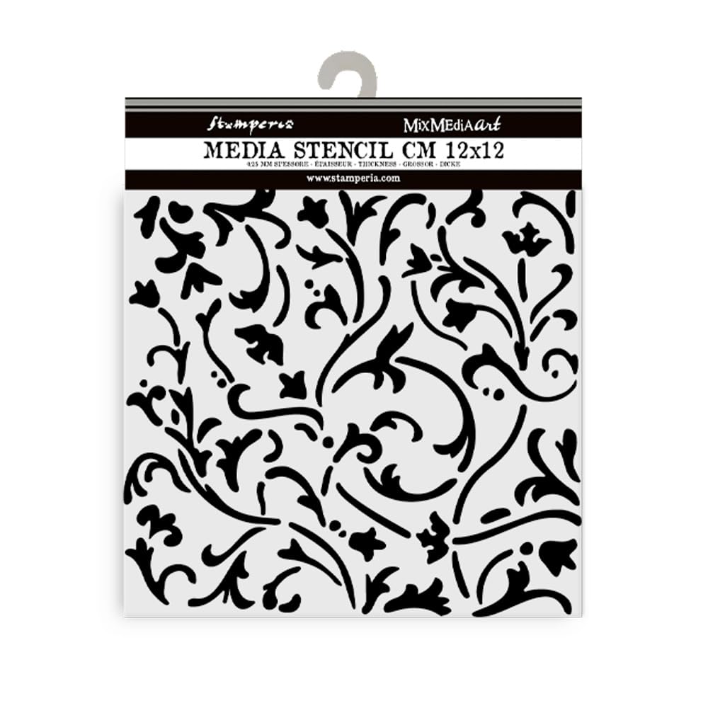 Stamperia - Thick Stencils for Scrapbooks, Albums, Cards, Bullet Journalling, and More, Flexible Material, Easy to Clean, Perfect for Hobbies, Crafts and Gifting (Masquerade, Ornaments)