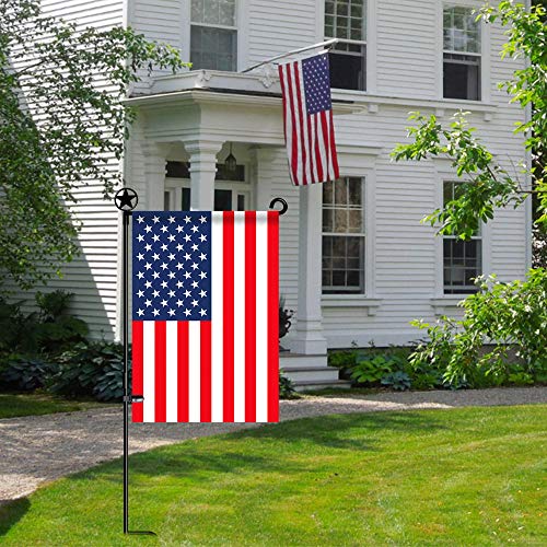 HOOSUN Garden Flag Stands, Garden Flag Holders Poles Pentagram Made of Premium Metal with 1 Tiger Clip and Without Flag