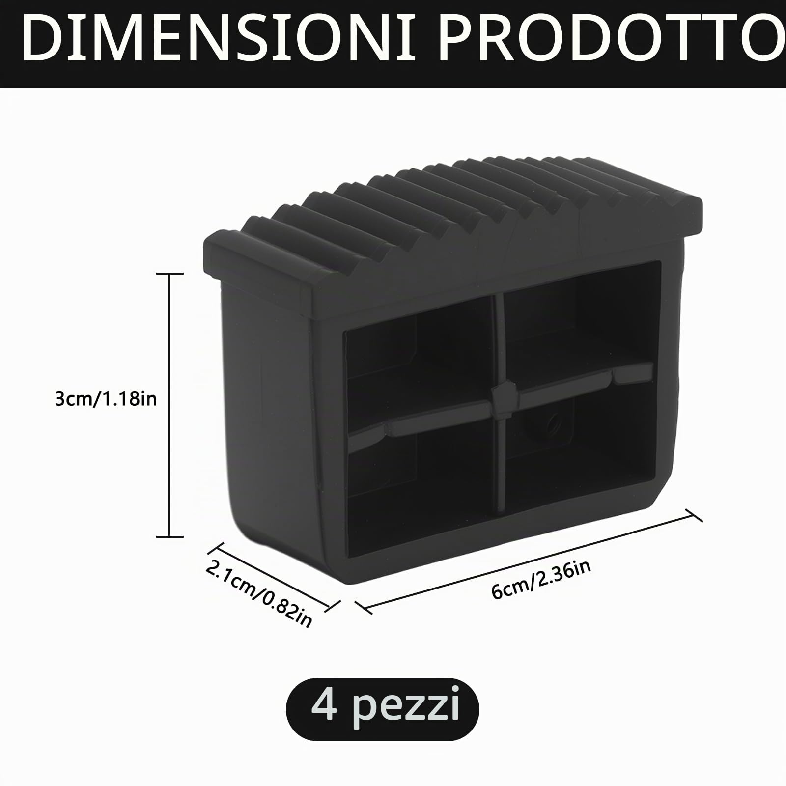 4 piedini di ricambio antiscivolo per scala, tappi di protezione, 6 x 2,2 cm, in PVC, pezzi di ricambio, design interno per scale, piedini di ricambio antiscivolo in gomma