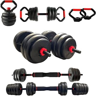 Kit Musculação Multifuncional 6 em 1 Completo Dumbbell Kettlebell Barra 40kg Odin Fit