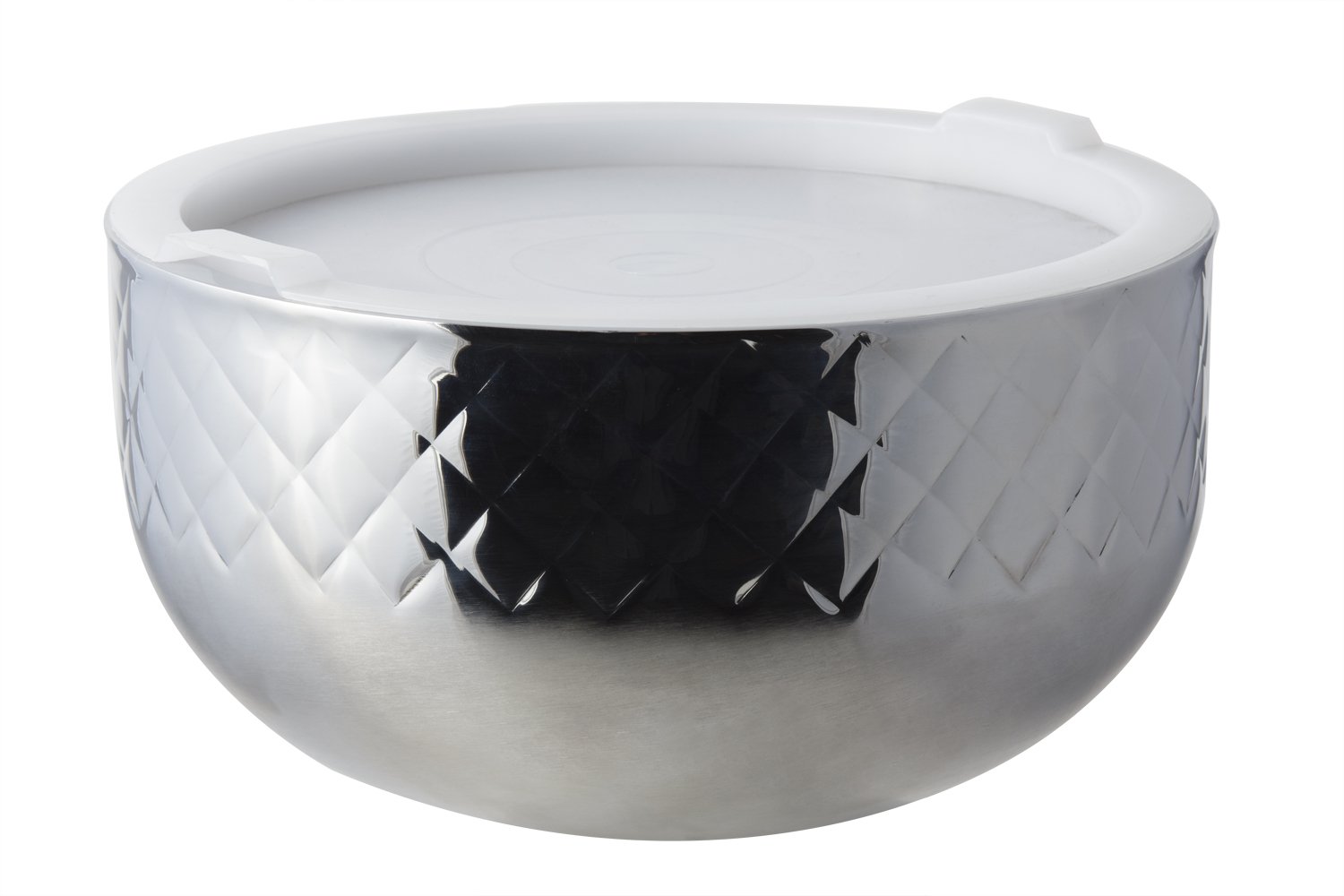 Bon Chef 9316DI Stainless Steel 3 Wall Diamond Collection Cold Wave Bowl with Cover, 7 Quart Capacity, 11-7/8" Diameter x 6-1/2" Height