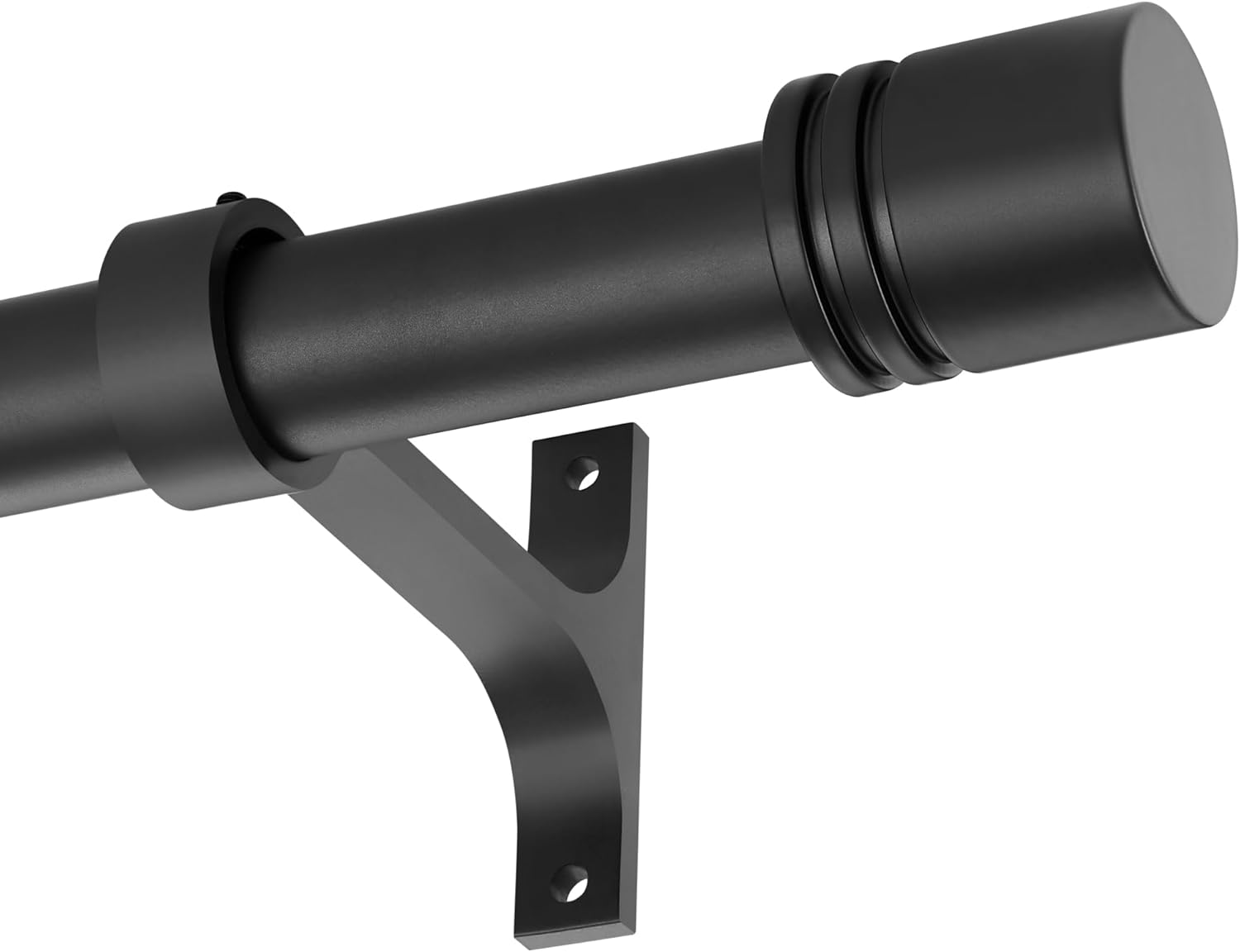 Curtain Rods for Windows 28 to 86 Inches, Vimayta 1 Inch Adjustable Heavy Duty Drapery Rod with Aluminum Alloy Finials and Brackets for Living Room, Bedroom, Kitchen, Patio, Sliding Door, Matte Black Matte Black 28"-86"