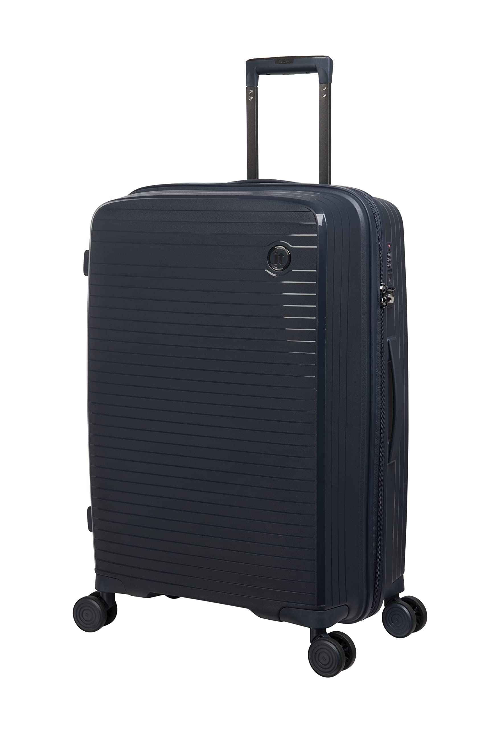 Spontaneous Blue Medium-24 inches Expandable Anti-Theft Zipper Polypropylene Hardsided with TSA Lock 8 Wheel Trolley Bag-image-44