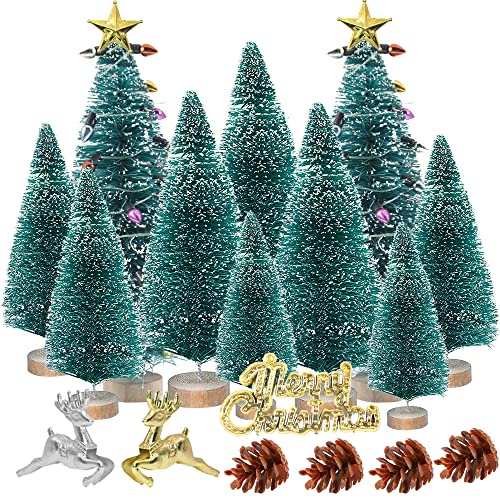 25 Piezas Mini Árbol de Navidad, Artificial Árboles de sisal en Miniatura Modelos de Diorama de Sisal en Miniatura, Árboles para Manualidades, Manualidades Navideñas, Decoración de Mesa