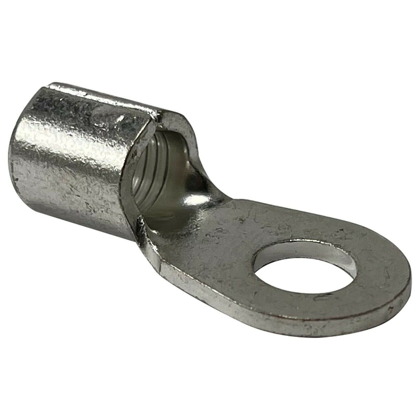 Sherco-Auto 25 Pcs Non-Insulated 4 AWG Gauge Ring Connector - 5/16" Stud Wire Terminal - Pure Copper & V-Grooves Serrations for Strong Crimps &