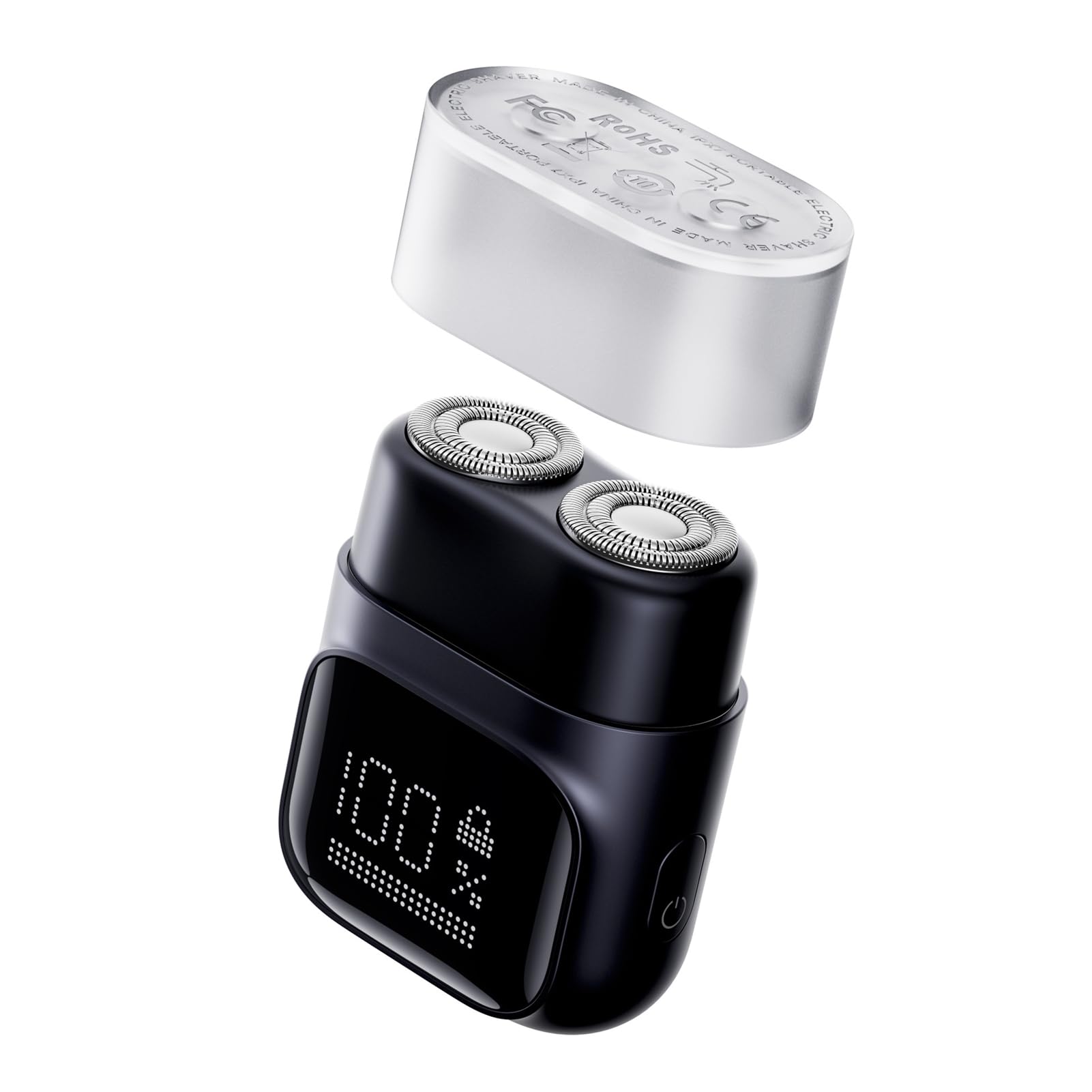 GOWENIC Regolabarba Elettrico Rasoio Impermeabile Efficiente per lo Strumento Barba Portatile da Viaggio a Casa per Uomo (BLACK)