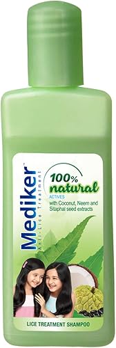 Mediker Champú de tratamiento antipiojos con neem y coco para piojos y huevos | Alivia la picazón de picaduras de piojos y previene la reinfestación