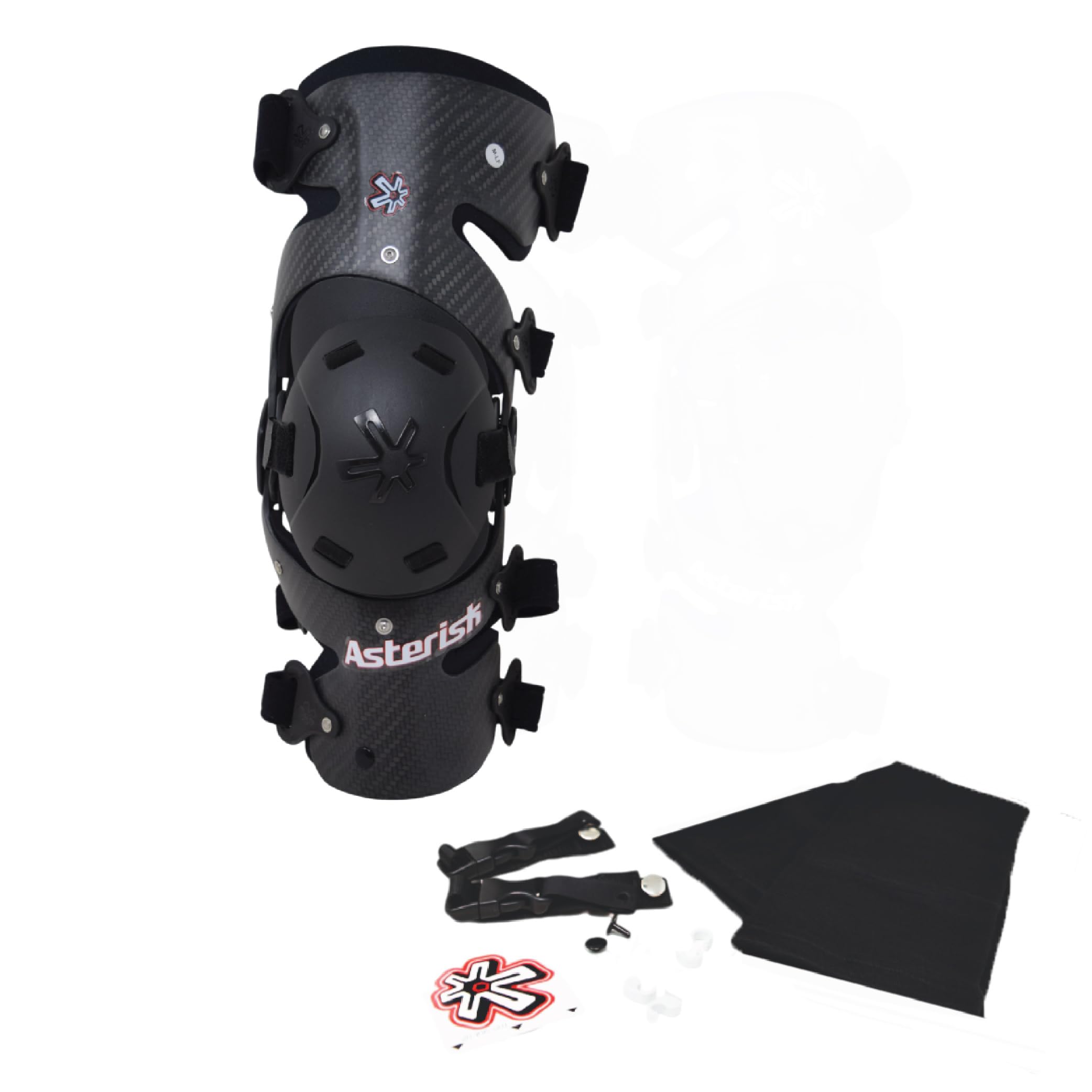 Asterisk Carbon Cell Pro - Advanced Knee Protector Brace for Motocross, Snowboarding, Wakeboarding, Off-Roading, Football,& More (Left, Medium)