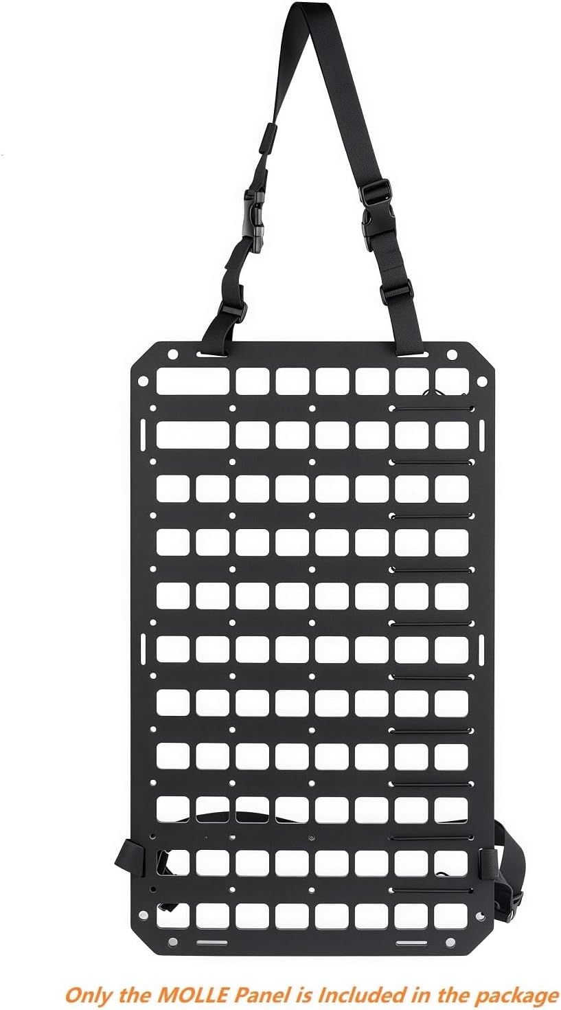 tacnex rigid molle panel for car seat back organizer vehicle edc tactical gear holder pouch holster mount rack modular storage plate auto interior accessories for truck pickup suv van polypropylene seat back panel