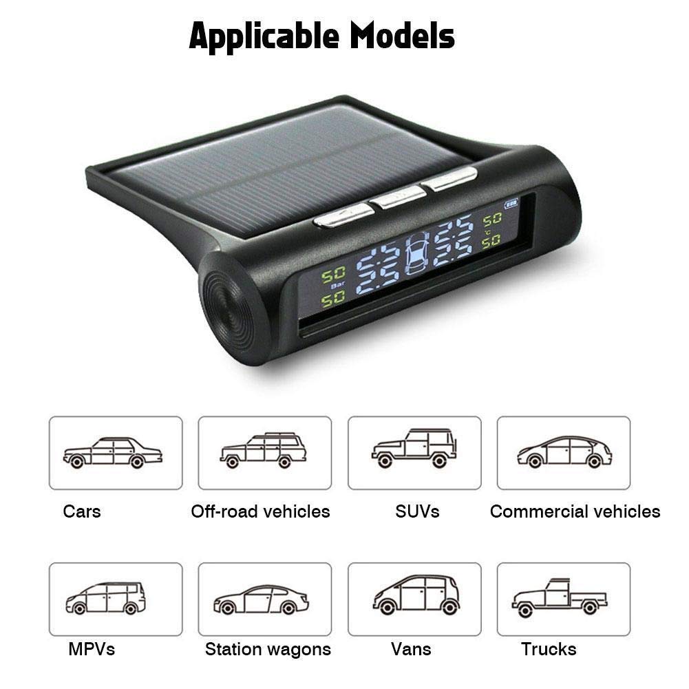 4x4 Accessoire Off Road 6 Roues - Surveillance Pression Pneus Solaire - Capteurs Externes Haute Précision Système Tpms