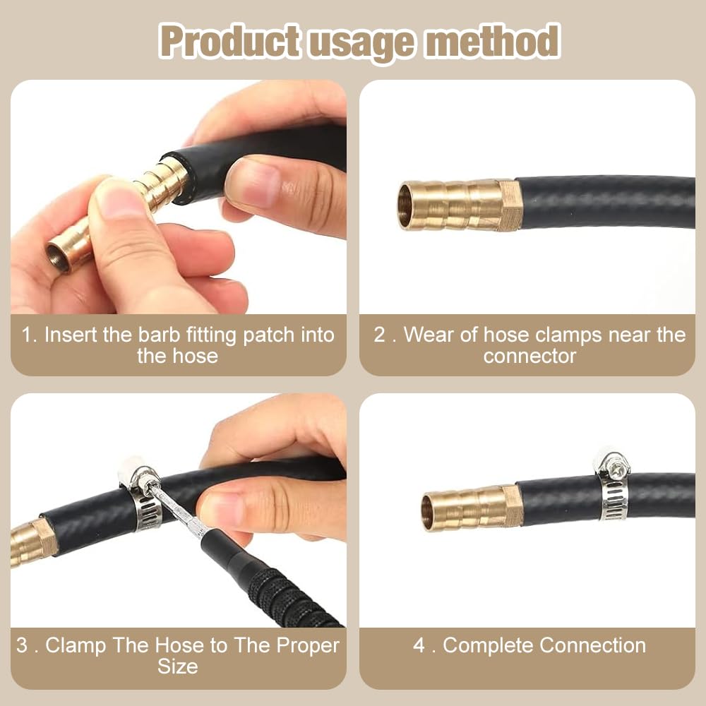 Hililand Joint Barbelé Droit En Laiton Raccord De Raccord De Tube De