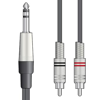 Chord S6J-2R300 6 m 6.3 mm TRS Jack to 2 x RCA Phono Lead
