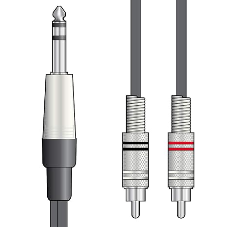 Chord S6J-2R300 6 m 6.3 mm TRS Jack to 2 x RCA Phono Lead