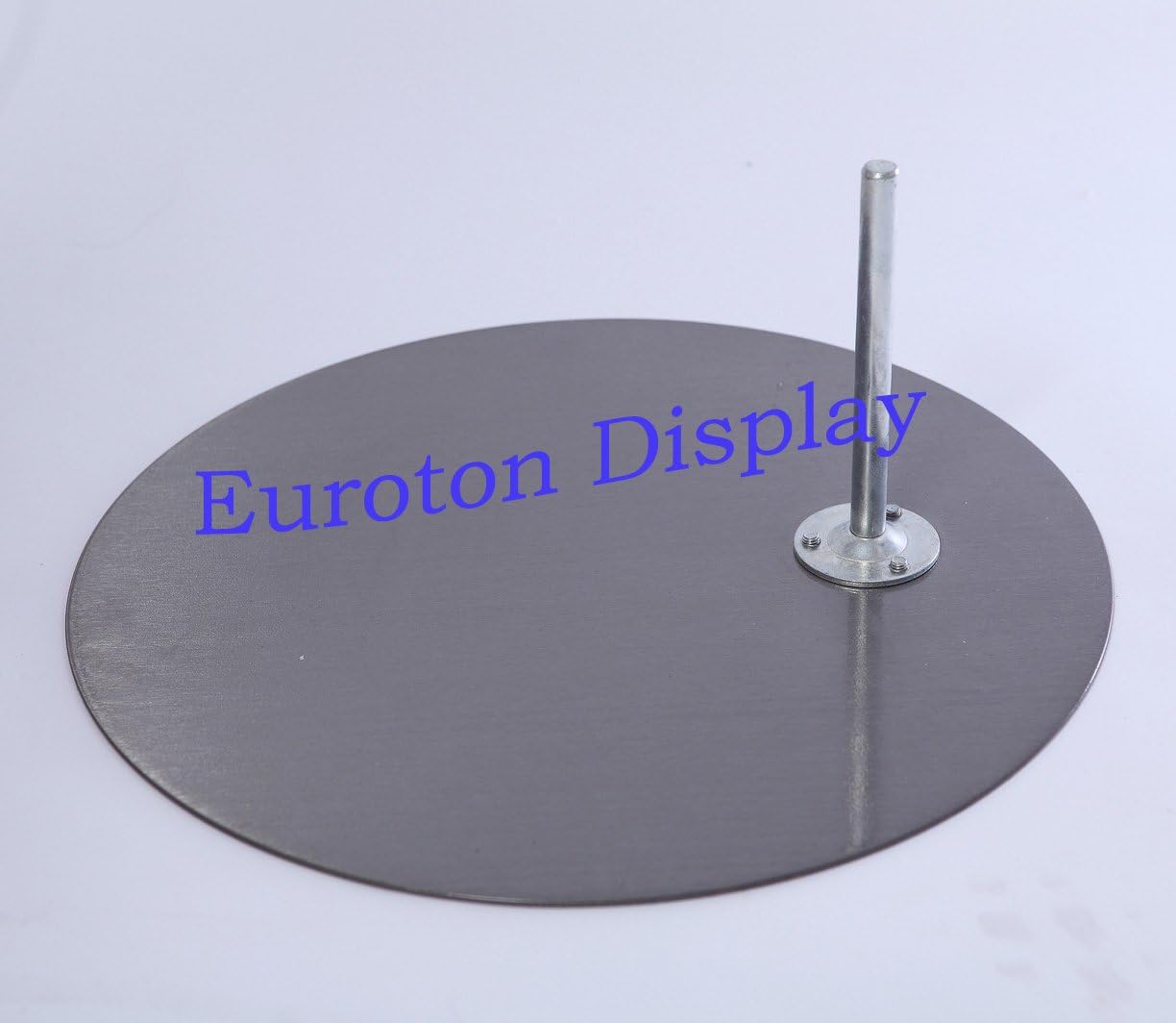 Euroton round metal plate, high-quality metal plate, stand plate for shop windows.