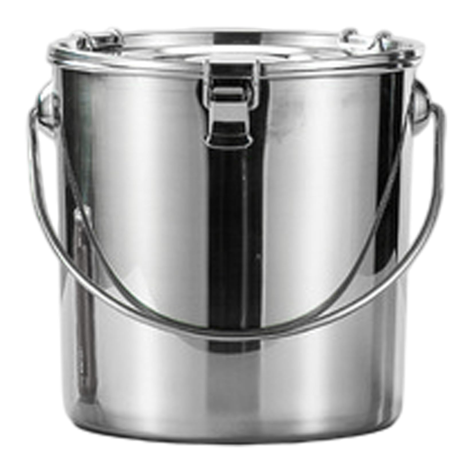 CNAFGBGG Stainless Steel Food Storage Containers 7L Stainless Steel Containers with Lids, Locks & Handle Airtight Multi-Purpose Canister for Grain Storage, Heating Up Water, Cooking Soup.