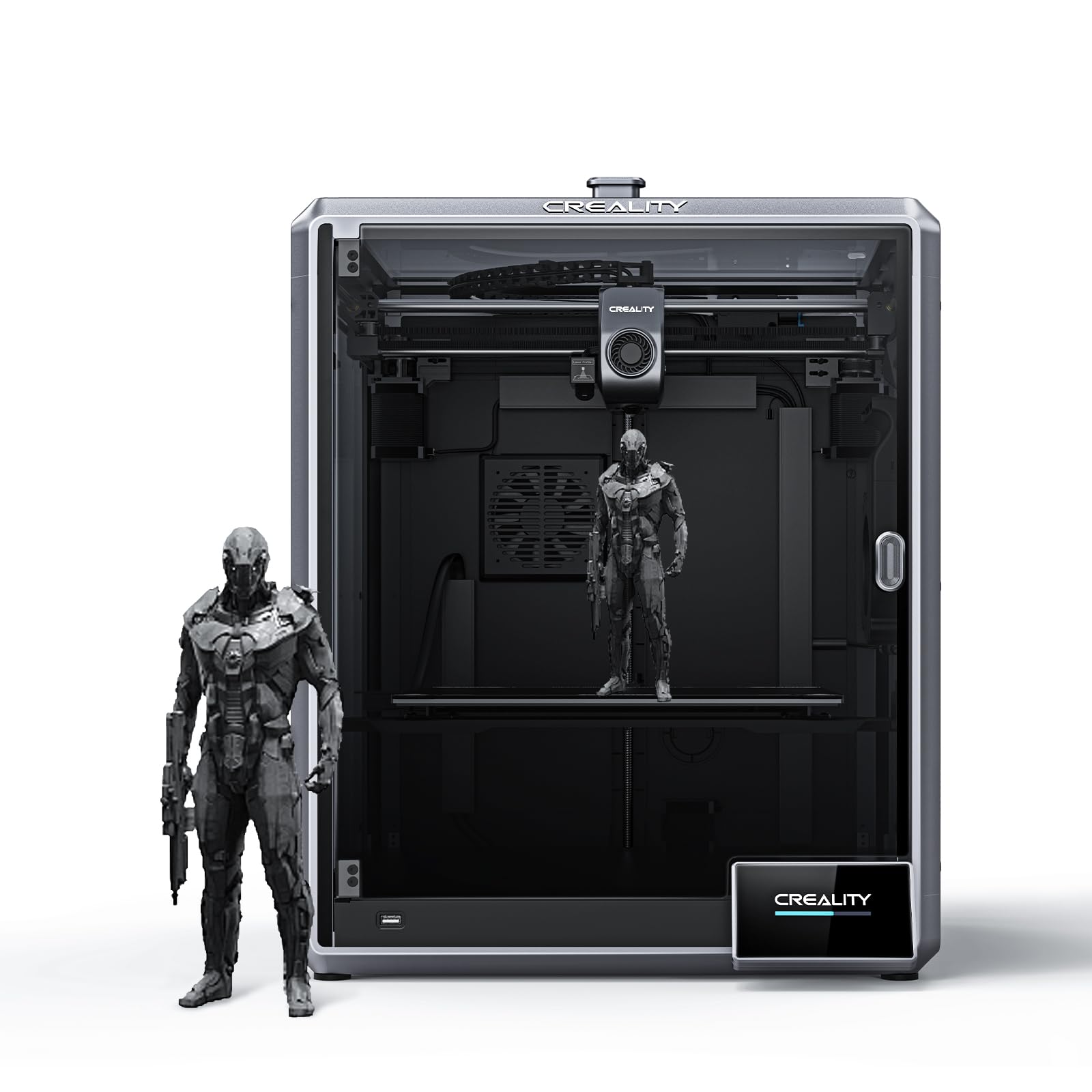 CrealityK1 High Speed Printer with 600mm/s, Dual Fan Cooling,Fast Printer with Intelligent Operation, Stable Z-Belt FDM Printer,Solid Metal Housing