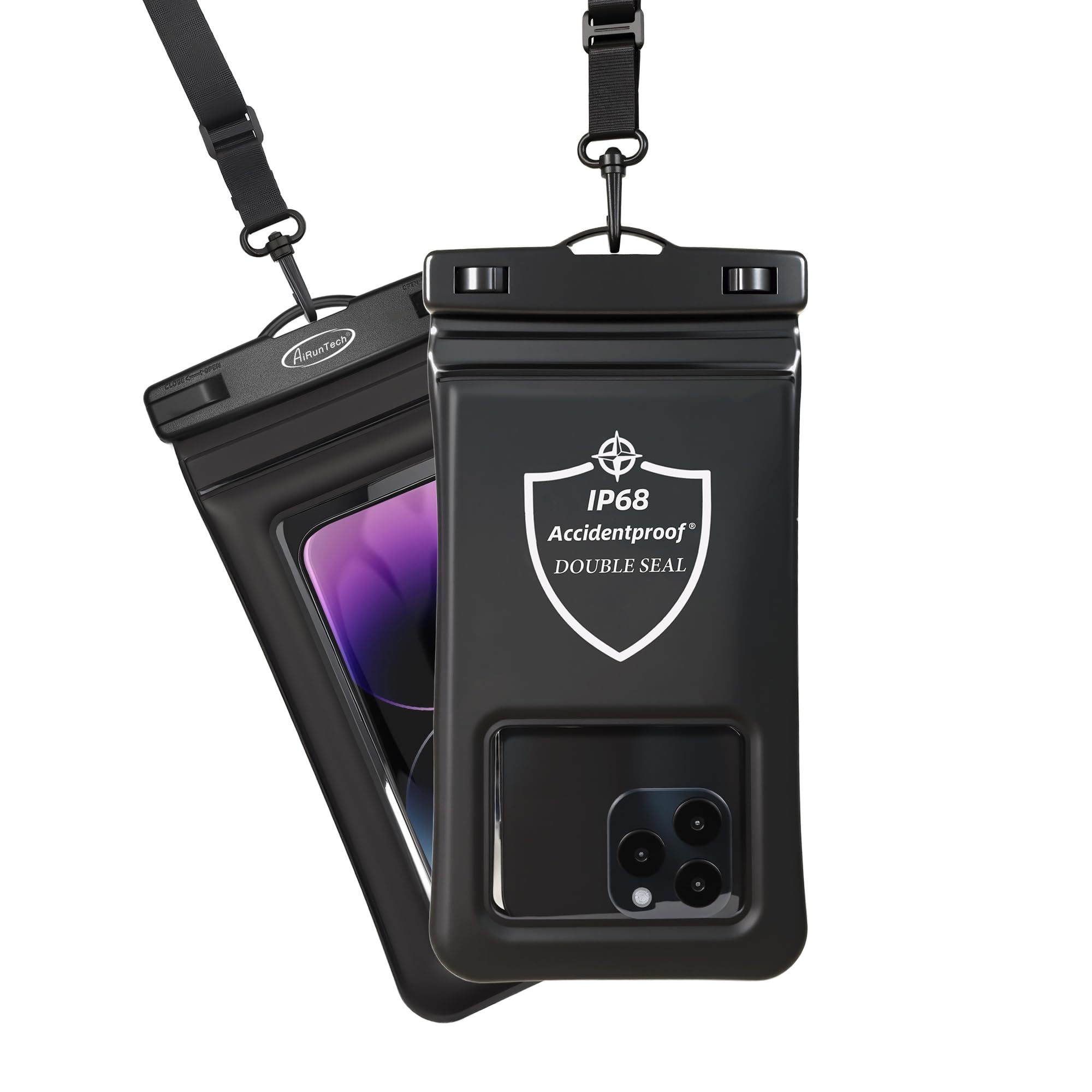 AiRunTech Floating Waterproof Phone Pouch,Double Seal Phone Case with Lanyard Protector for iPhone 17 16 15 14 13 12 Pro Max,Kayak Cellphone Bag Beach Cruise Ship Essentials Vacation Accessories