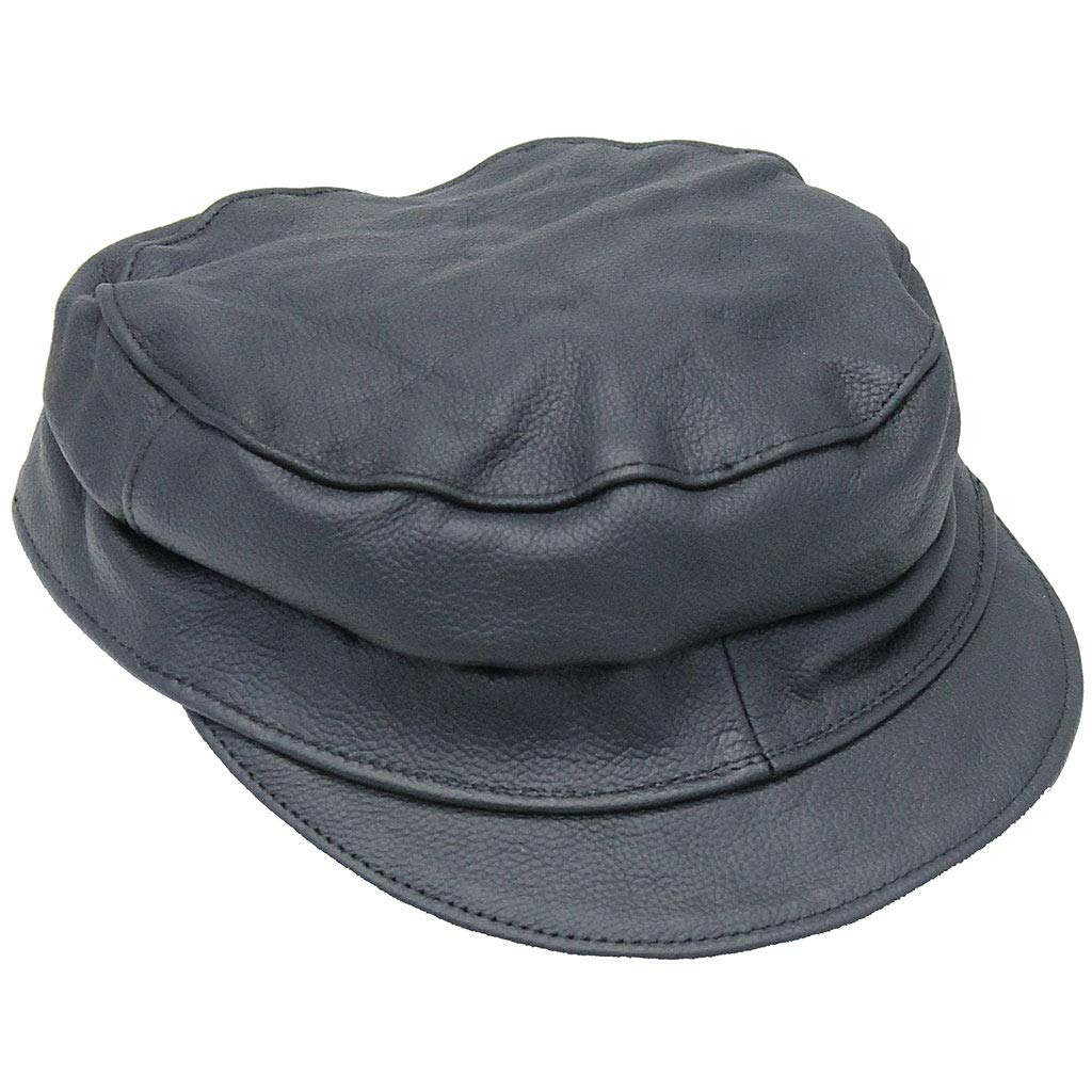 Jamin' Leather® - Classic Biker Cap #H127 Black