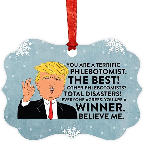 Miniatura 128 de Andaz Press Presidente Donald Trump Fancy Frame Recuerdo Adorno de Navidad, Regalo de broma de Técnico de Farmacia, 1 paquete, divertidas ideas