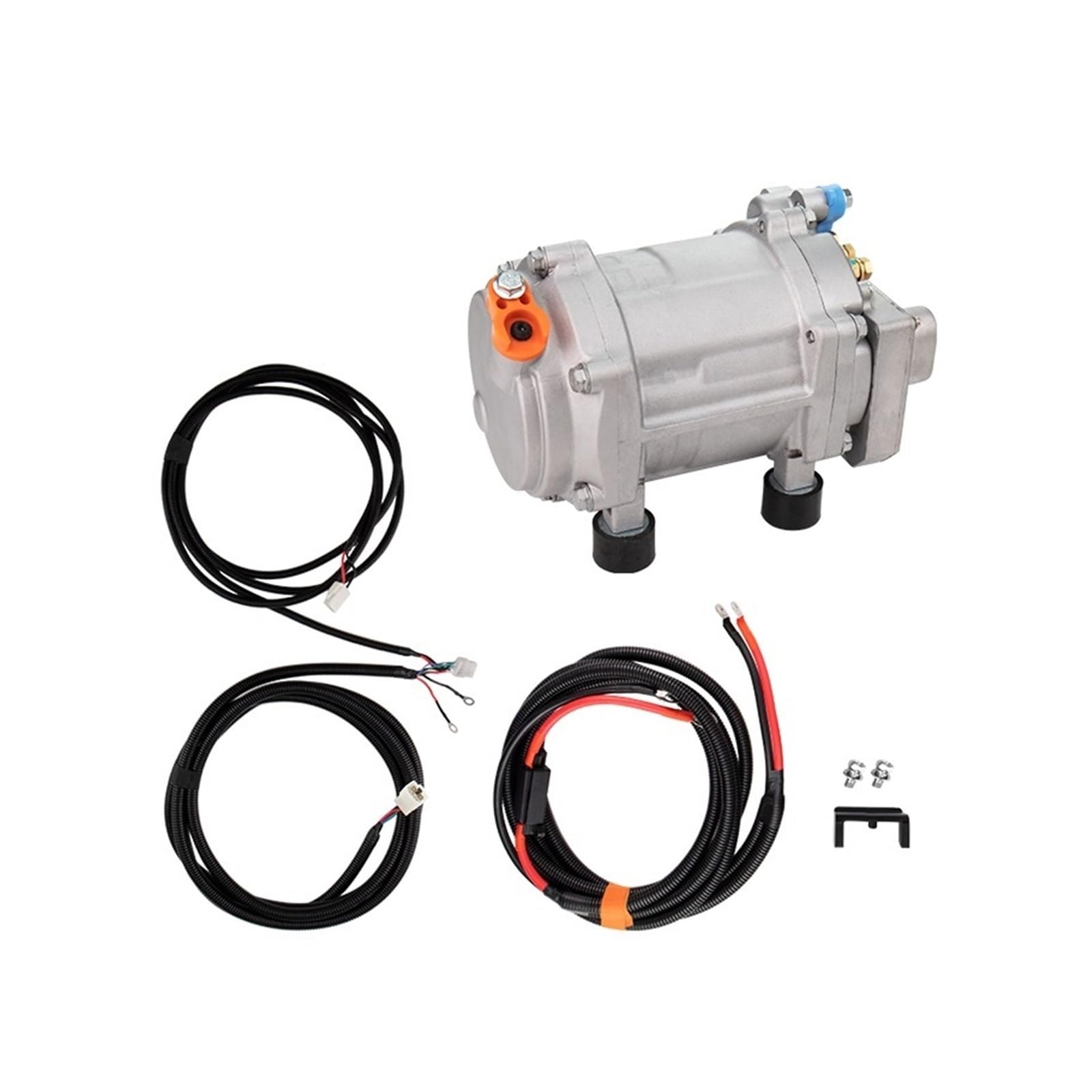Jweinenl E-12V 12V 24V 48V Electric A/C Compressor Set Auto Air Conditioning Aircon Replacement, Compatible For Universal, Car Truck Bus Boat Tractor Shop Automobile(E-12V)