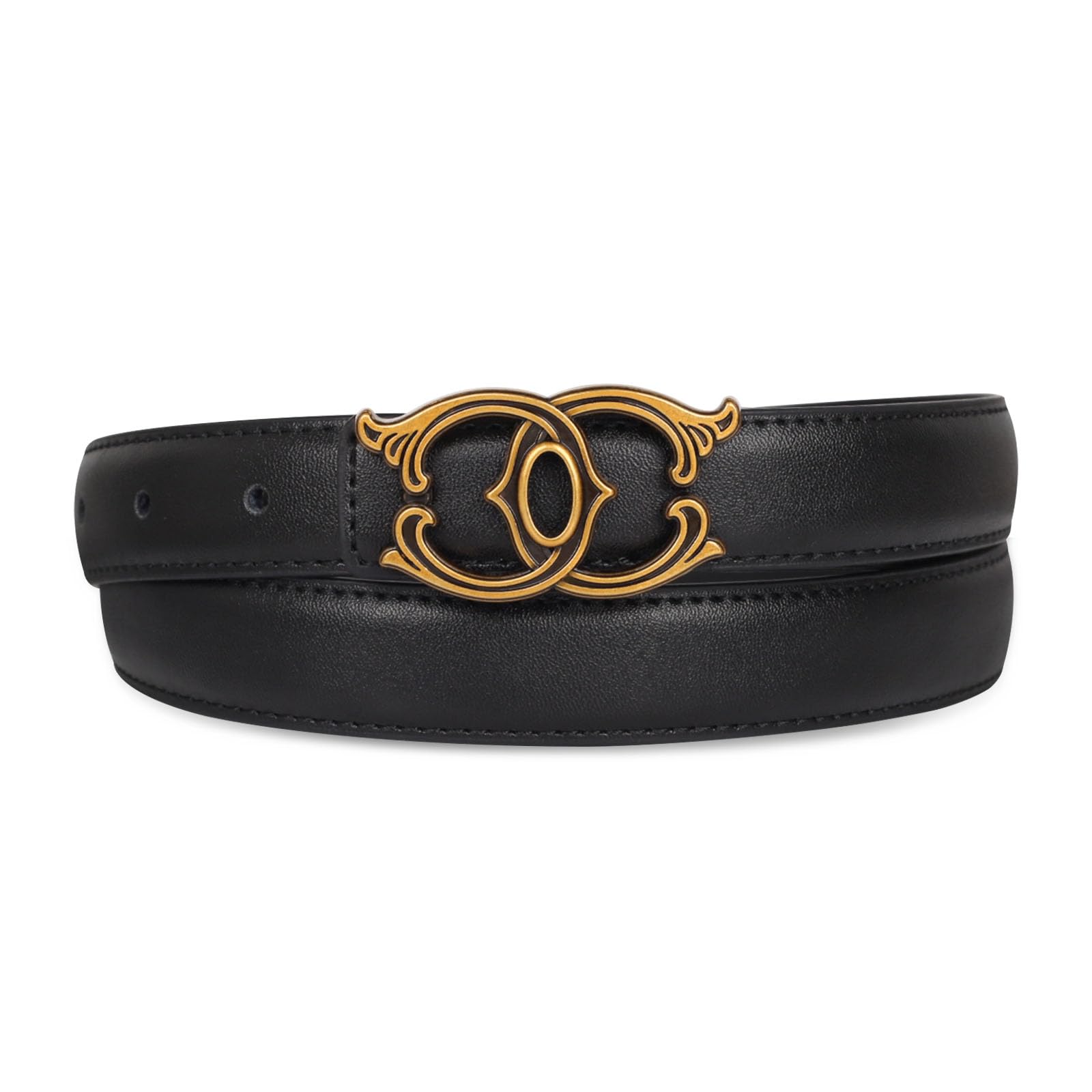 Women's Leather Belt with Buckle - Ideal for Dresses, Jeans, and Coats