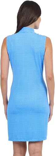 Vista 5 de IBKUL Protector solar UPF 50+ Icefil Enfriamiento Mini Check Sin Mangas Cuello Alto Vestido con Bolsillos - 58754