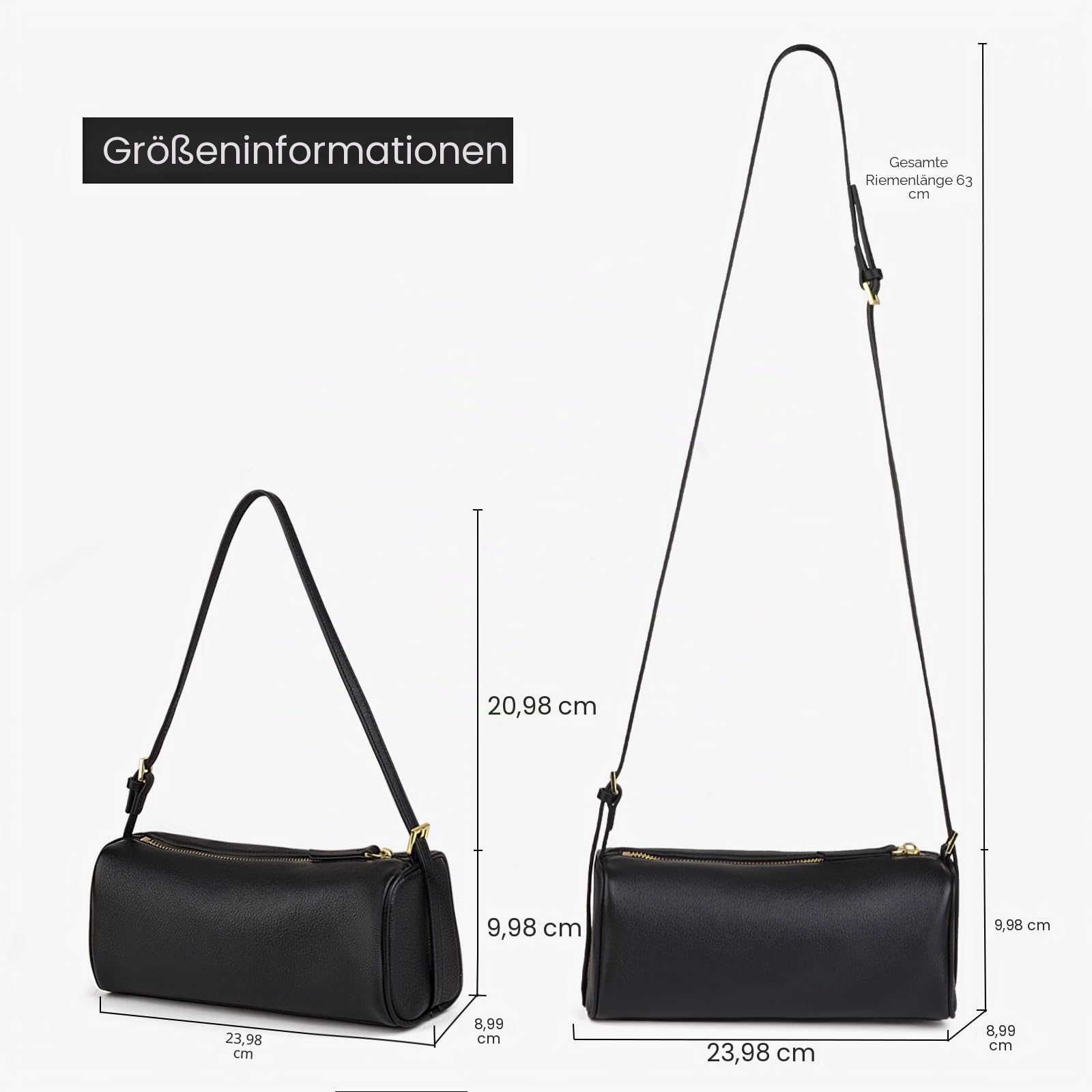 DONNAIN Hochwertige Handtasche Damen Leder, Crossbody Umhängetasche | Lederhandtasche Damen Echtleder, Ledertasche Damen, Schultertasche, Hobo Bag mit verstellbarem Riemen, verlängern Form