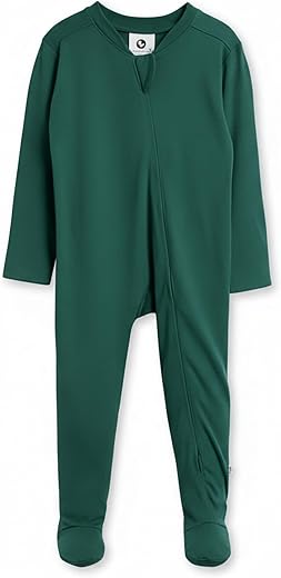 Cocoon Care Bamboo Cotton Knitted Huntgreen Christmas Printed Onesies Sleepsuit for New Born Baby|Trendy Footed Rompers Bo...
