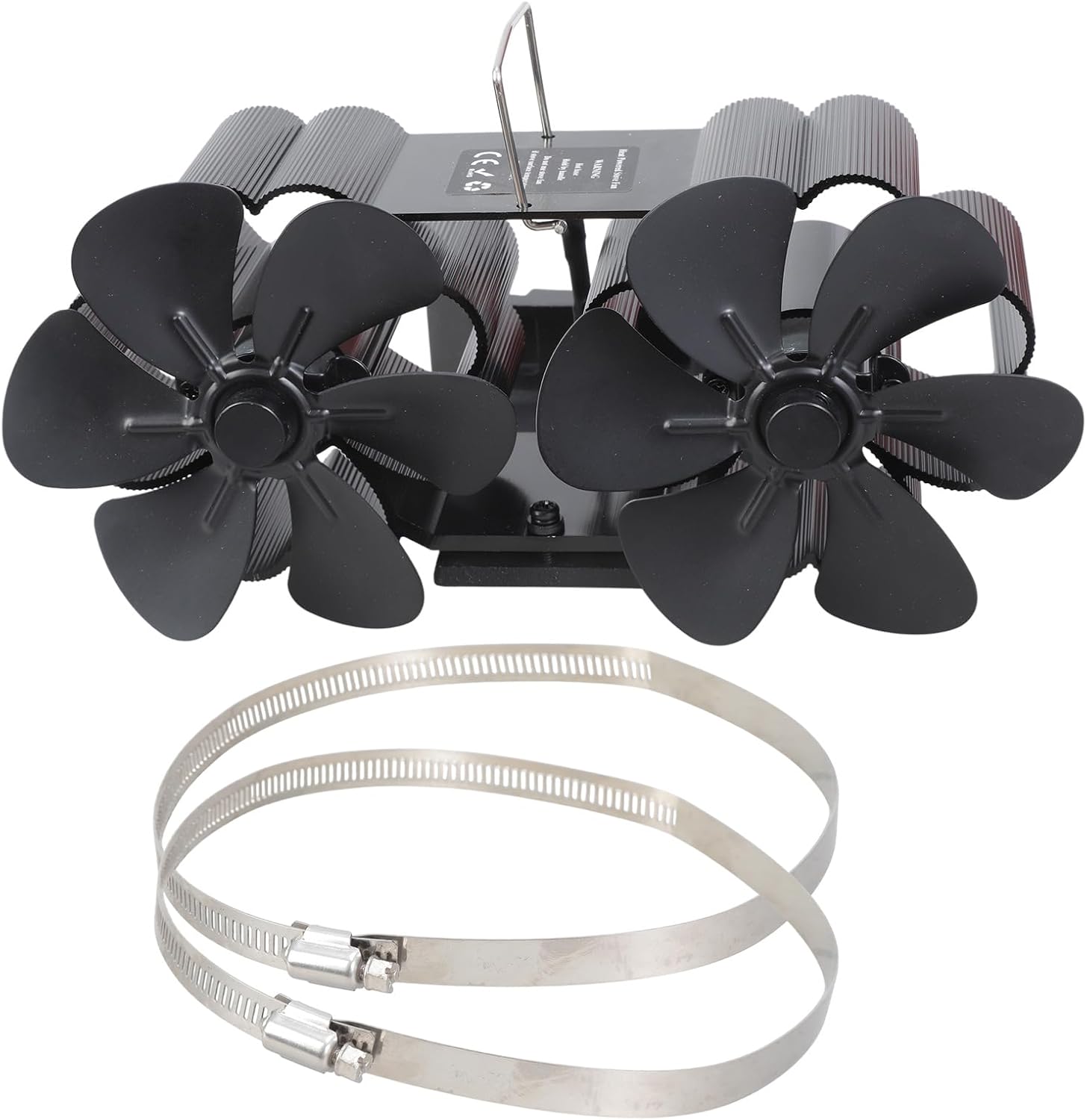 Rulbelok Fan Quiet and Effective Heat Circulation Powered Stove Fan Double the Output for Added Warmth Blower