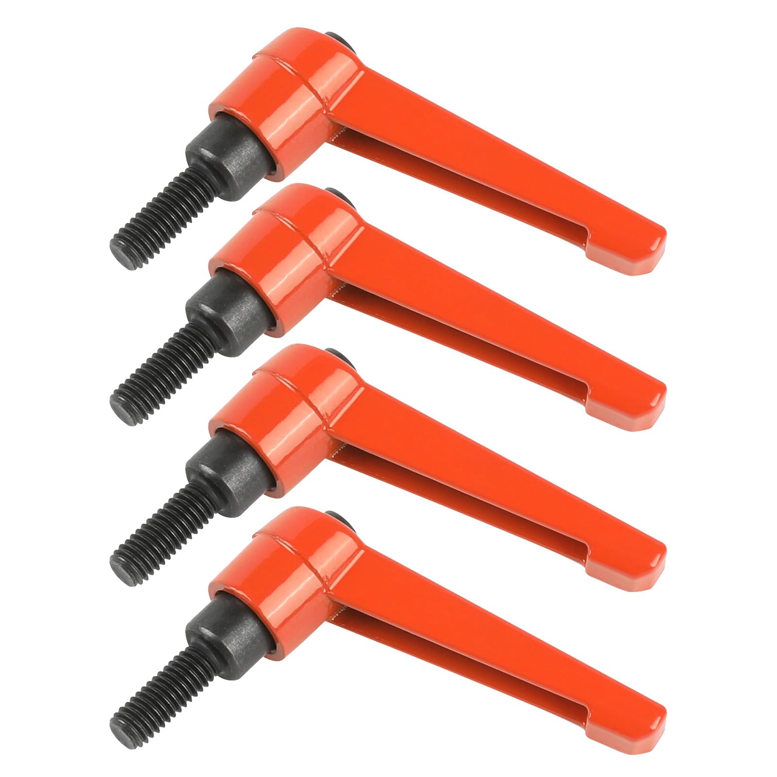 SUQIN 4Pcs Adjustable Clamping Lever Handle M6 x 16 mm Stainless Steel Male Thread Adjustable Machine Knobs for Welding Machines Pressure Equipment,Orange