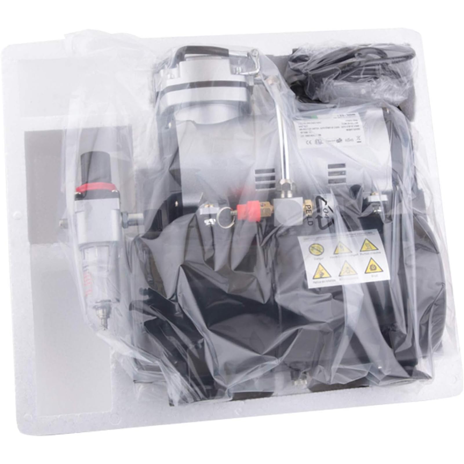 Airbrush mini kompresor z wydajnym stałym ciśnieniem roboczym, silnym przepływem powietrza, zbiornik powietrza 3 l, regulator do hobby, dekoracji żywności, tatuażu ciała, grafiki i tak dalej,