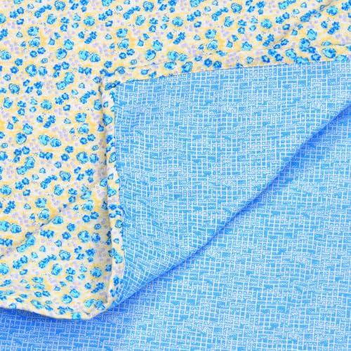 Image of Home Ecstasy 100% Cotton Mulmul Reversible Dohar for Single Bed 210 GSM (56 x 88 inches), Blue