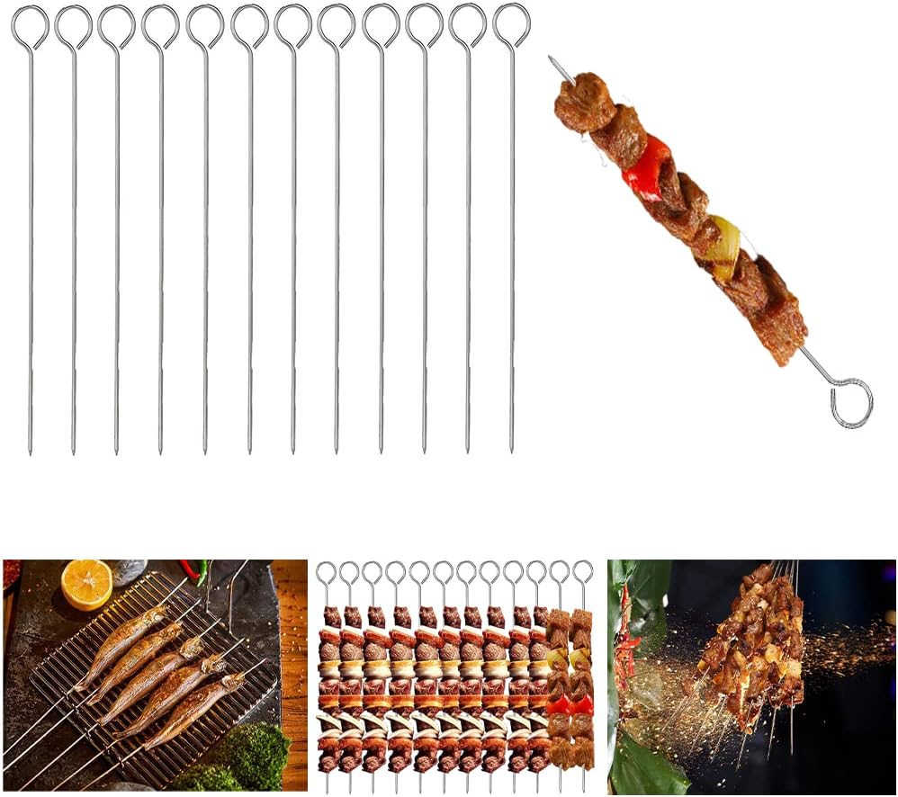 Ram® 12 X Metal BBQ Skewers Food Meat Kebab Skewers Grill Meat Cooking Barbecue Cooking Sticks PACK OF 12 Ram® 12 X Metal BBQ Skewers Food Meat Kebab Skewers Grill Meat Cooking Barbecue Cooking Sticks PACK OF 12