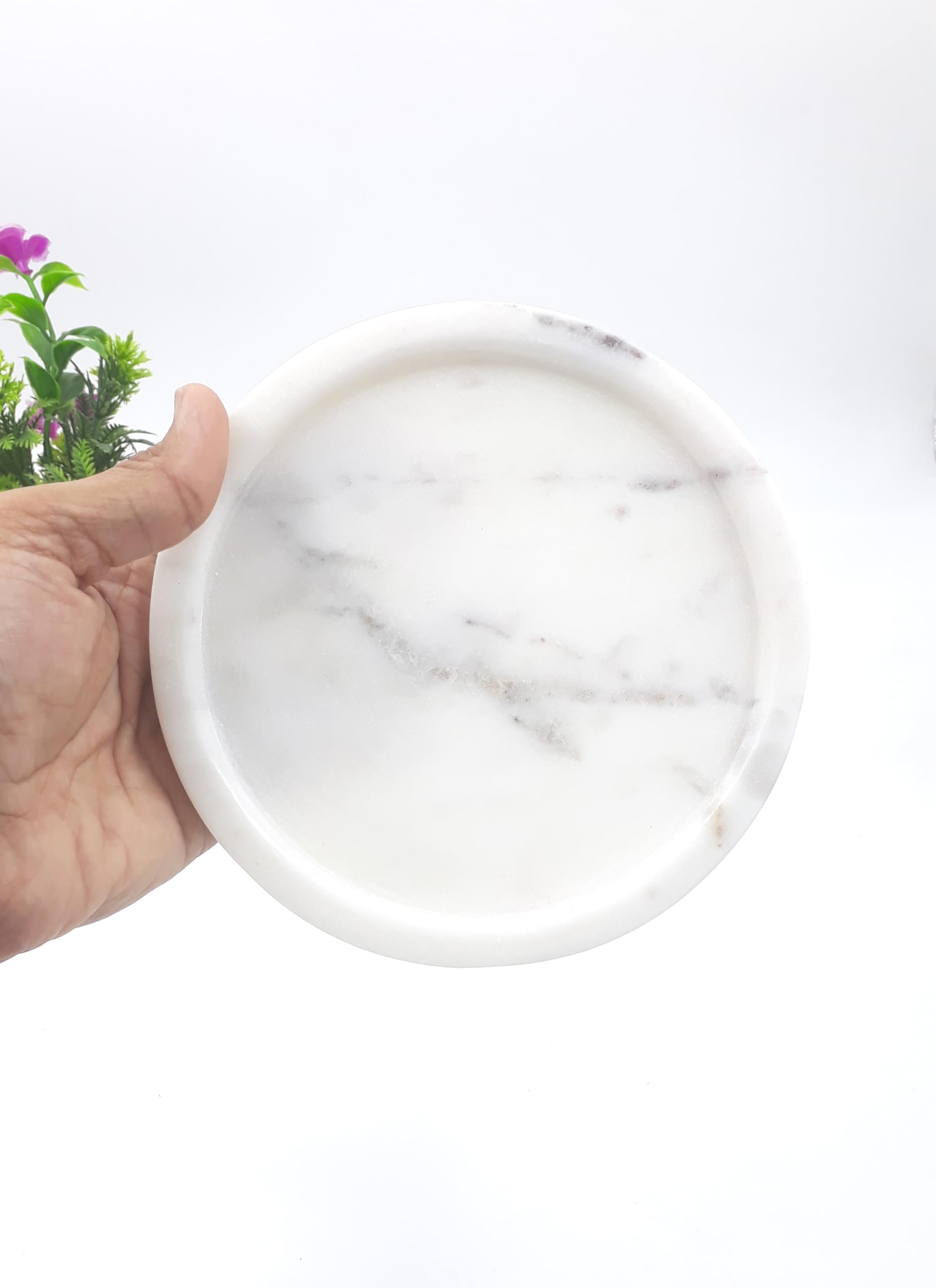 KRAFT CLOUDS White Marble Plate for Durga Pooja, Temple, Home & Office Decoration Use - Stone Handmade SMALL SIZE 6 INCH (B0D7HY4MGX) Amazon Price History, Amazon Price Tracker