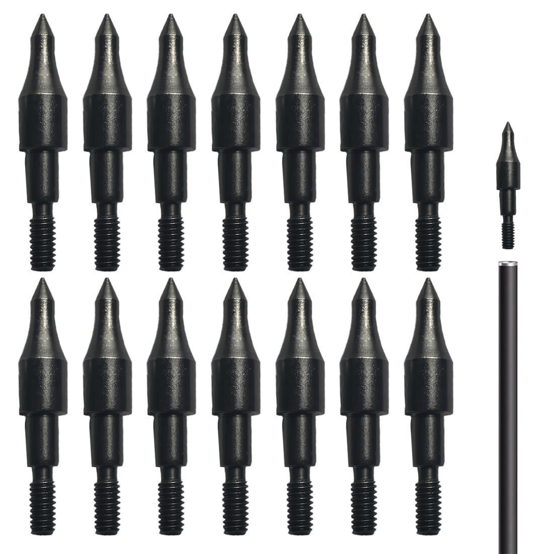 14 Pièces Pointes de Flèches pour Arc et Arbalète de Chasse en Acier Inoxydable 100 Grains Pointes de Tir de Précision Accessoire Flèches pour Arc de Chasse et Arbalète Adulte