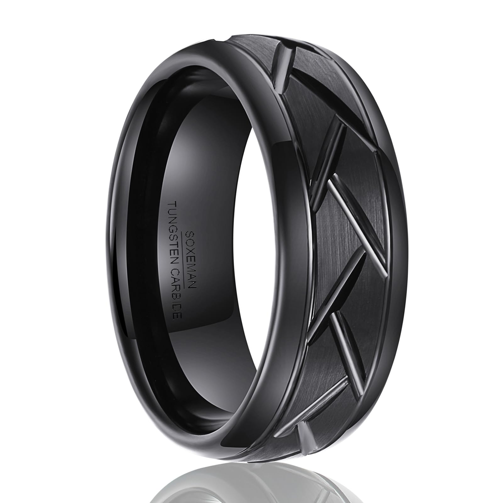 1 anillo de tungsteno Y2K de moda para hombres y mujeres, con un ancho de 8 mm, adecuado para el uso diario en anillos de boda para parejas, fiestas, vacaciones, cumpleaños y aniversarios