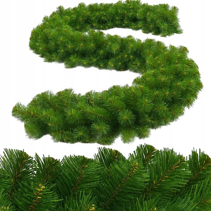 Ghirlanda Natalizia Verde 80mt | Flessibile Per Interni/Esterni | Ideale Per Decorare Corrimano E Balconi | FKL DESIGN