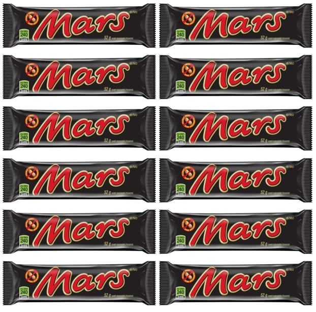 Mars Chocolate Candy Bar, 2.2 oz, Caramel, Nougat, Milk Chocolate (12 full size bars)