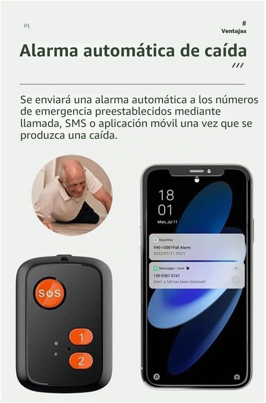 Rastreador GPS para personas mayores, colgante SOS 4G, seguimiento en tiempo real, llamadas de voz bidireccionales, alertas de geocerca, IPX7 impermeable, botones de marcación rápida, para personas