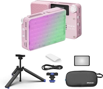 Amaran Ace 25c Kit 25w RGB Pocket Light Carrying Case,Mini Tripod Pink
