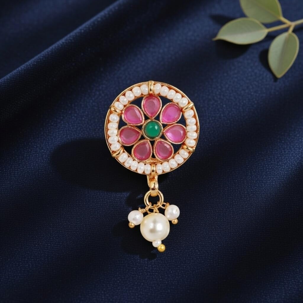 Efulgenz Indian Jewelry Nose Ring Stud Pin Floral Non Piercing for Women