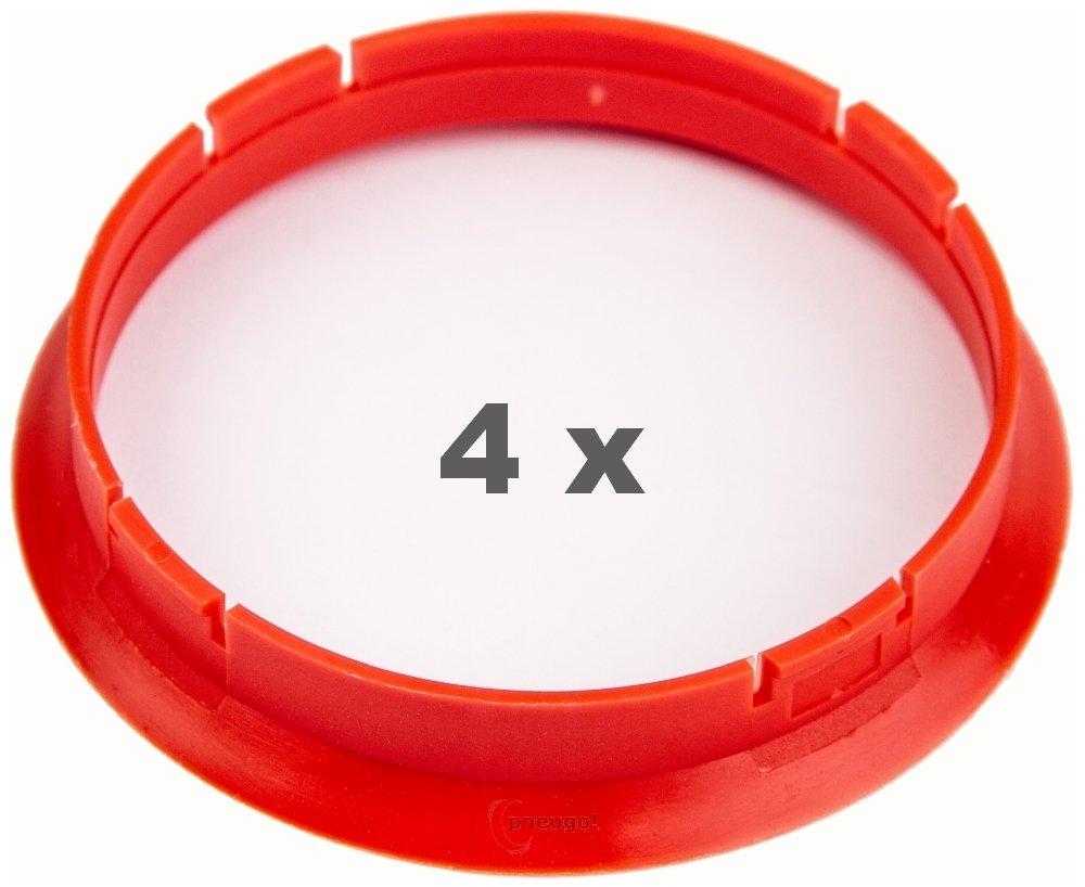 4 X Pneugo! Anelli Di Centraggio Per Cerchi In Alluminio 72.6 Mm - 66.1 Mm