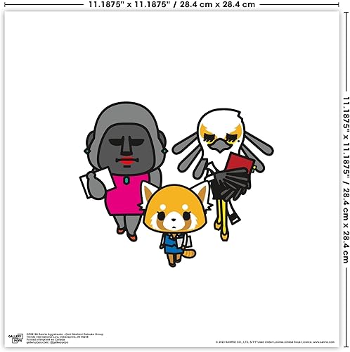 Miniatura 6 de Trends International Gallery Pops Sanrio Aggretsuko - Arte de pared de grupo Gori Washimi Restsuko, versión sin marco, 12 x 12 pulgadas
