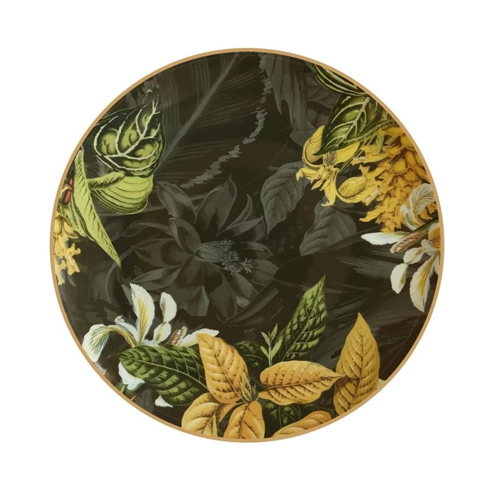 Talerze do makaronu, gliniane talerze deserowe, zastawa stołowa, vintage, porcelana kostna, miska, talerz, czarny kwiat, złota krawędź, ceramiczna zastawa stołowa, miska, talerz na zupę,