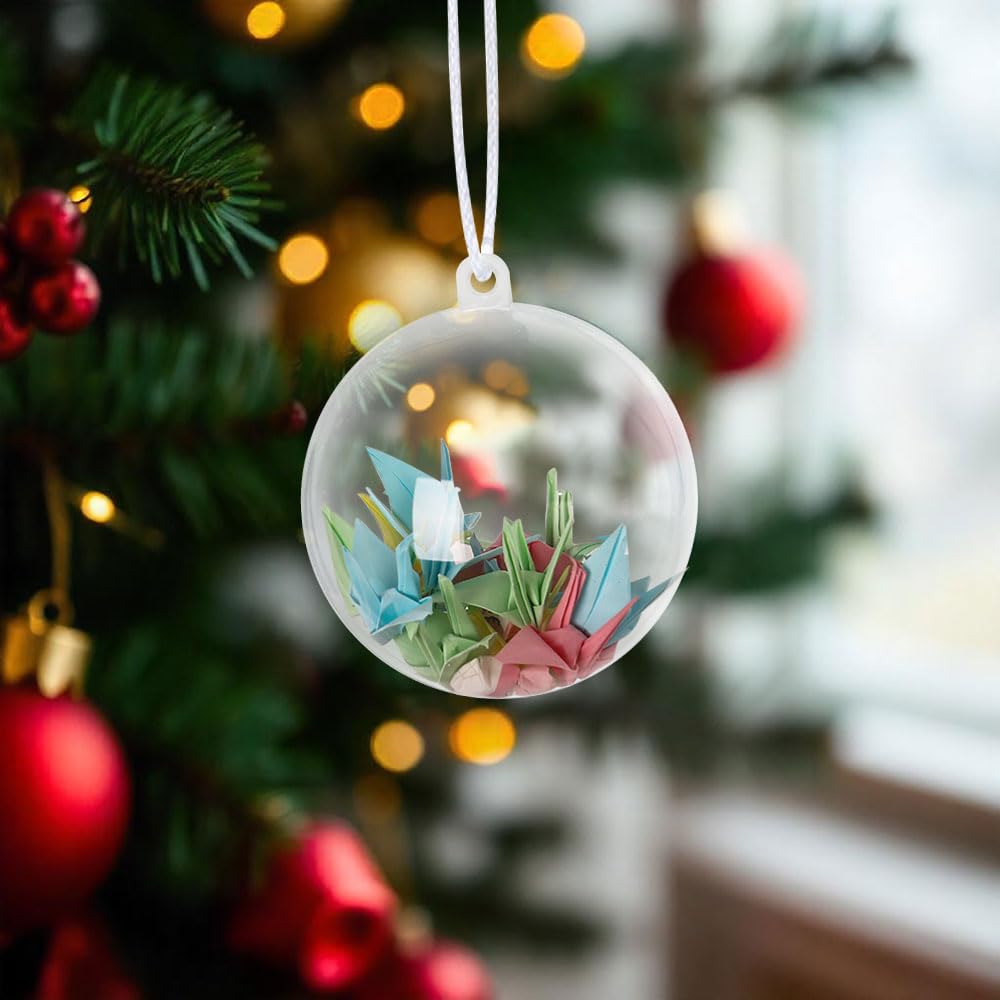 40 Piezas Ø6cm Bolas Navidad Transparentes Bola de Adorno Transparente Rellenable Bolas de Plástico Bolas de Navidad de Plástico Bricolaje Bolas Navideños para Vacaciones, Bodas, Fiestas