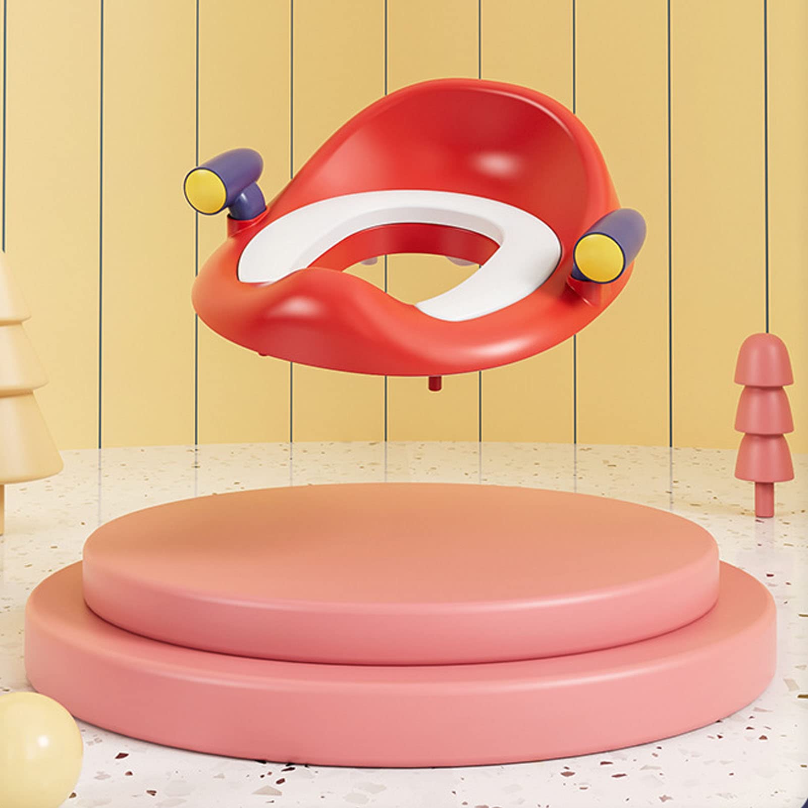 TOPINCN Inodoro Multifuncional para Niños con Bonito Diseño de Coche para Aprender a Ir Al Baño, Portátil y Ligero, Perfecto para Niños Pequeños en Casa (rojo azul)